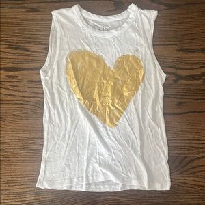 Chaser for Evereve muscle tank with gold heart - size XS